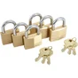 Master Lock 140Eursix Lot De 6 Cadenas À Clé En Laiton, Doré, 6 X 4 X 1,3 Cm