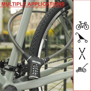 Câble antivol vélo, MASTER LOCK, L.0.9 m x diam.12 mm