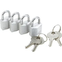 Lot De 4 Cadenas À Clé Master Lock Aluminium, L.20 Mm