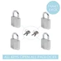 Lot De 4 Cadenas À Clé Master Lock Aluminium, L.20 Mm