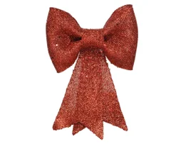 Deco Noel a suspendre plastique nœud rouge paillette 30x22x5cm
