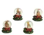 Boule a neige polyresine figurine Noel vert/rouge h6,5/d5.5cm -unite
