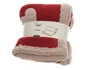 Plaid Noel polyester flanelle rouge decor cœur blanc 130x150x2cm