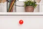 Bouton de meuble rond Boule, abs rouge, Diam.28 mm