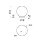 Bouton de meuble rond Boule, abs rouge, Diam.28 mm
