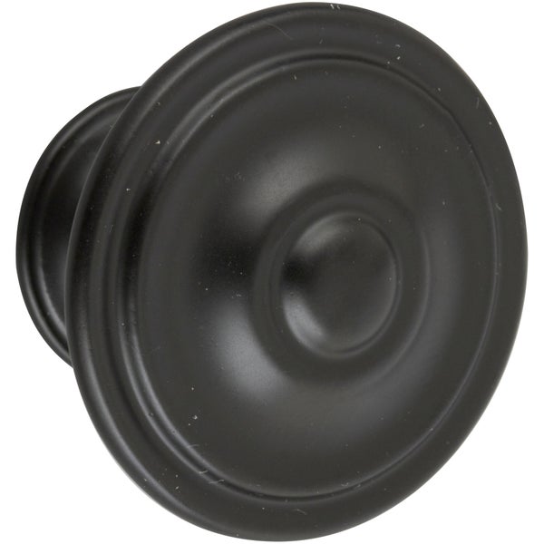 Bouton de meuble rond, zamak noir peint, Diam.35 mm