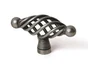 Bouton De Meuble Elliptique Argent Acier H.36 X L.62 X P.23 Mm