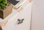 Bouton De Meuble Elliptique Argent Acier H.36 X L.62 X P.23 Mm