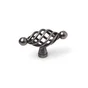 Bouton De Meuble Elliptique Argent Acier H.36 X L.62 X P.23 Mm