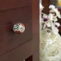 Bouton de meuble rond Boule, porcelaine multicouleur, Diam.40 mm