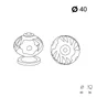 Bouton de meuble rond Boule, porcelaine multicouleur, Diam.40 mm