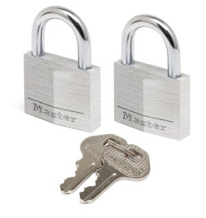 Lot de 2 cadenas à clé en aluminium, MASTER LOCK, l.30 mm