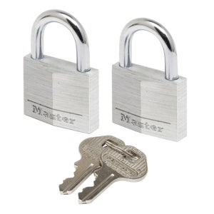 Lot de 2 cadenas à clé en aluminium, MASTER LOCK, l.30 mm