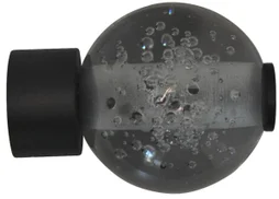 Embout Verre bulle, noir mat, pour tringle à rideau Diam.28 mm INSPIRE