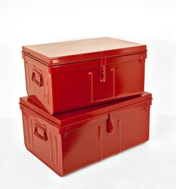 Lot de 2 cantines acier rouge l.57 x H.30 cm SNOR
