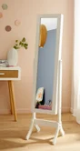 Miroir rectangulaire Psyche bijoux blanc, l.37 x H.145 cm