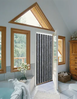 Rideau Portiere C114 Chenille Florence 90X220 Gris Noir
