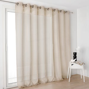 Voilage tamisant, Kaolin, beige H.250 x l.300 cm