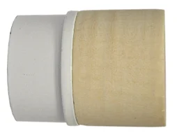 Lot de 2 embouts bouchon Bois/métal, blanc mat Diam.28 mm