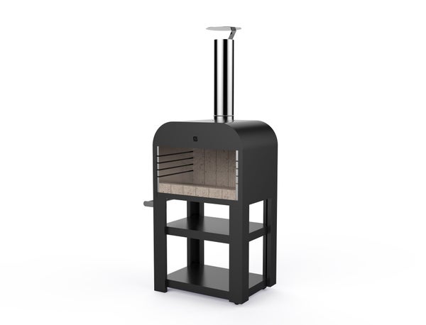 Barbecue au charbon de bois, gris anthracite