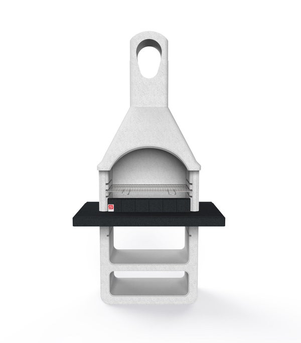 Barbecue en béton, l.64 x L.114 x H.210.5 cm, gris
