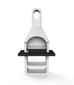 Barbecue en béton, l.64 x L.114 x H.210.5 cm, gris