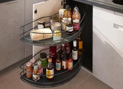 Rangement d'angle 2 paniers tirant droit pour meuble d'angle bas