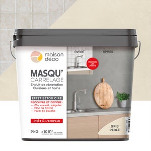 Enduit Masqu'carrelage et mur MAISON DECO, Gris perle, 9 kg