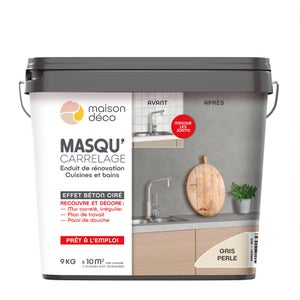 Enduit Masqu'carrelage et mur MAISON DECO, Gris perle, 9 kg