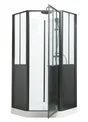 Cabine de douche carrée ARTELO, porte pivot, Ep.6mm L.100 x 100 x H.220 cm, vt/noir