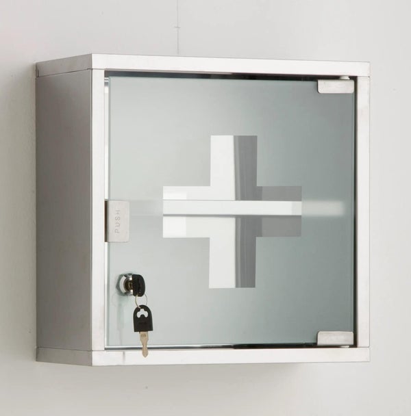 Armoire à pharmacie l.30 cm, imitation métal, Roma