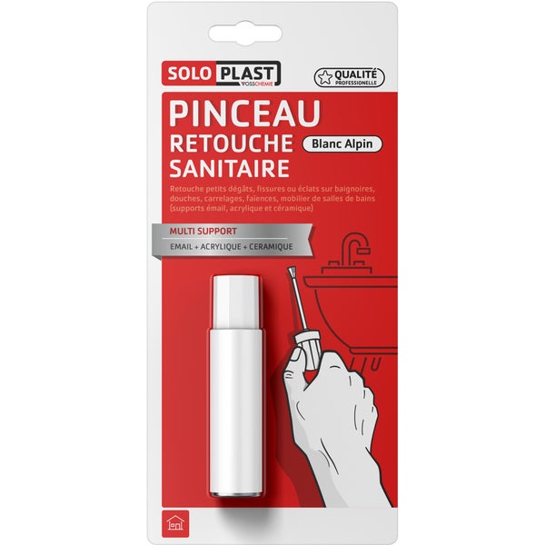 Pinceau de retouche sanitaire email/acryl/ceramiq soloplast blanc 12ml