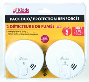 Lot de 2 detecteurs de fumee KIDDE 5y29 nf, 5 ans