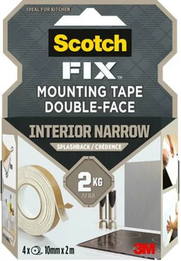 Ruban adhésif double face SCOTCH spécial crédence L.2 m x l.10 mm