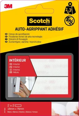 4 bandes auto-agrippantes blanc intérieur SCOTCH L.7.6 x l.19.0 mm