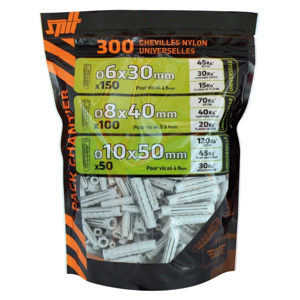 Lot de 300 chevilles nylon SPIT