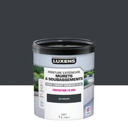 Peinture muret et soubassement Surfaces verticales LUXENS, gris 3 ral 7016, 1 l