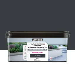 Peinture muret et soubassement LUXENS, gris 3 ral 7016, 2.5 L
