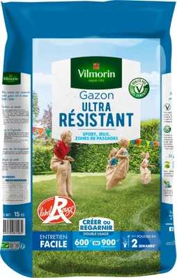 Gazon ultra resistant label R, VILMORIN, 15 kg 600 m²