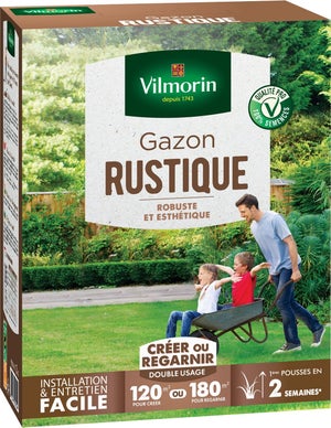 Gazon rustique VILMORIN, 3 kg, 120 m²