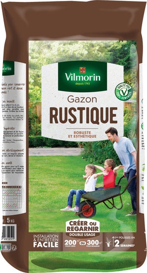 Gazon rustique VILMORIN, 5 kg, 200 m²