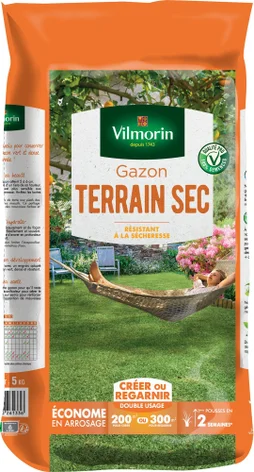 Gazon terrain sec, VILMORIN, 5 kg 200 m²