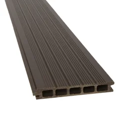 Lame de terrasse chausey 150x22mm sur mesure composite taupe fonce