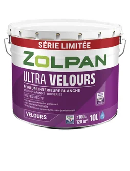 Peinture mur, plafond blanc velours ZOLPAN Zolpan ultra velours 10l 10L