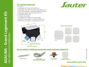 Kit grand logement VMC simple flux autoréglable SAUTER Agalina