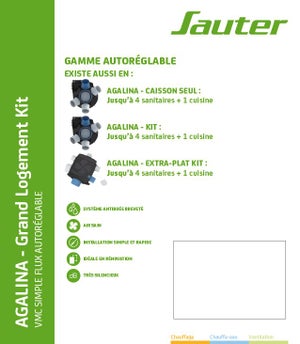 Kit grand logement VMC simple flux autoréglable SAUTER Agalina