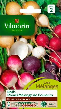 Radis ronds mélange de couleurs VILMORIN 6 g