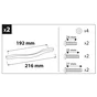 Lot de 2 poignées de cuisine Kea, zamak noir, entraxe 192 mm
