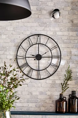 Horloge atelier métal diamètre 60 noir