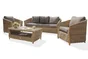 Salon bas de jardin resine tressee naturel Havana DCB GARDEN, 5 personnes